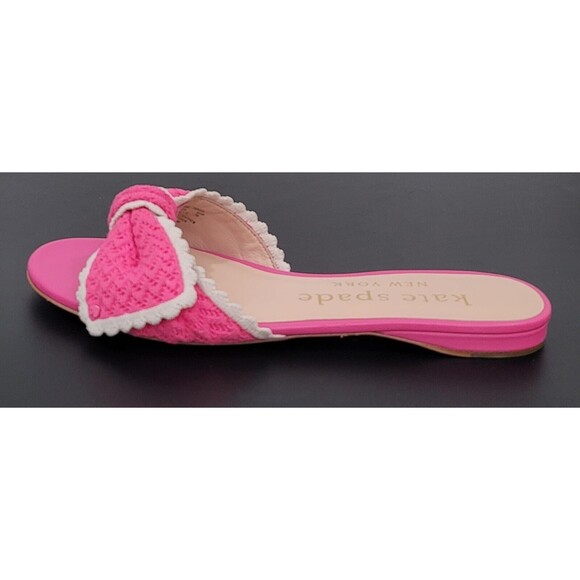 Kate Spade New York Tango Crochet Bow Pink Slides Sz.7.5 B - Picture 7 of 10